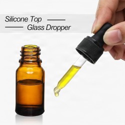 Amber Glass Dropper Bottle 10ml (pack of 5)