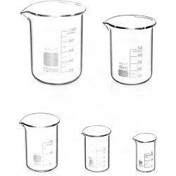 Borosilicate Glass Beaker Set, 5ml to 100ml (5 pieces)
